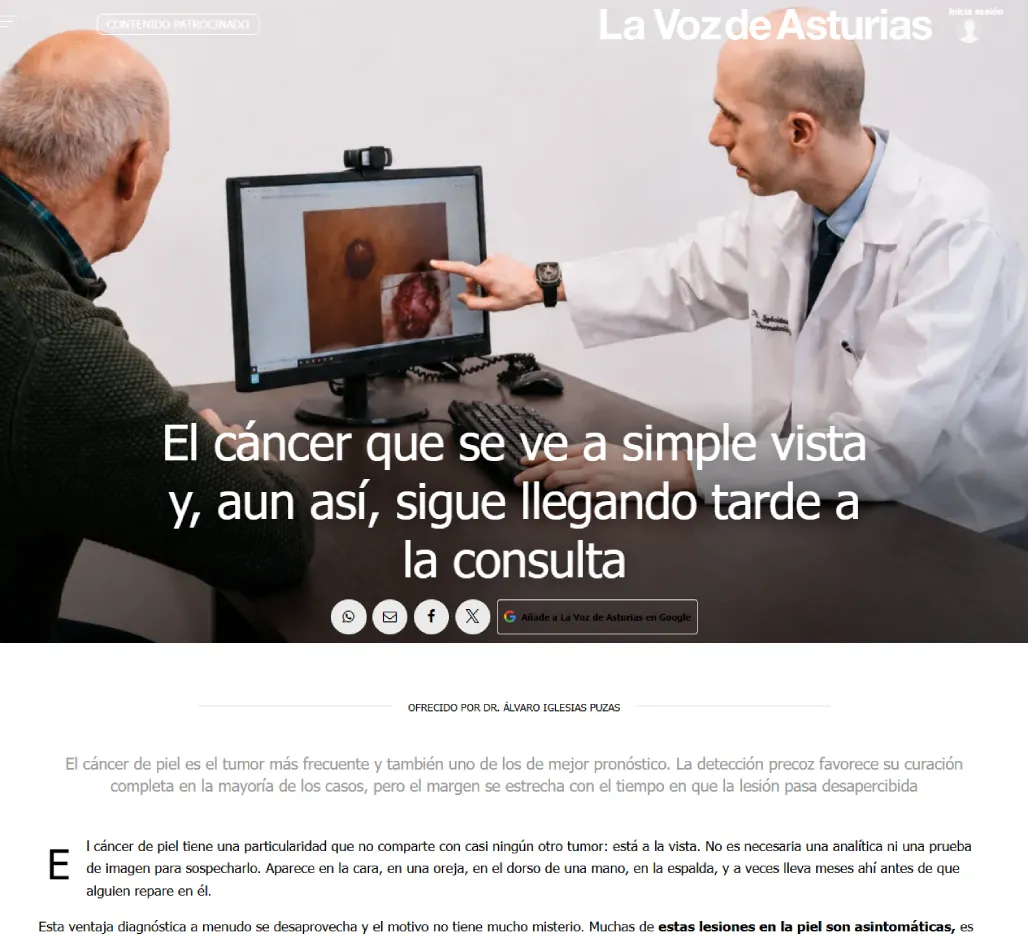 La Voz de Asturias prensa dermatólogo en Asturias